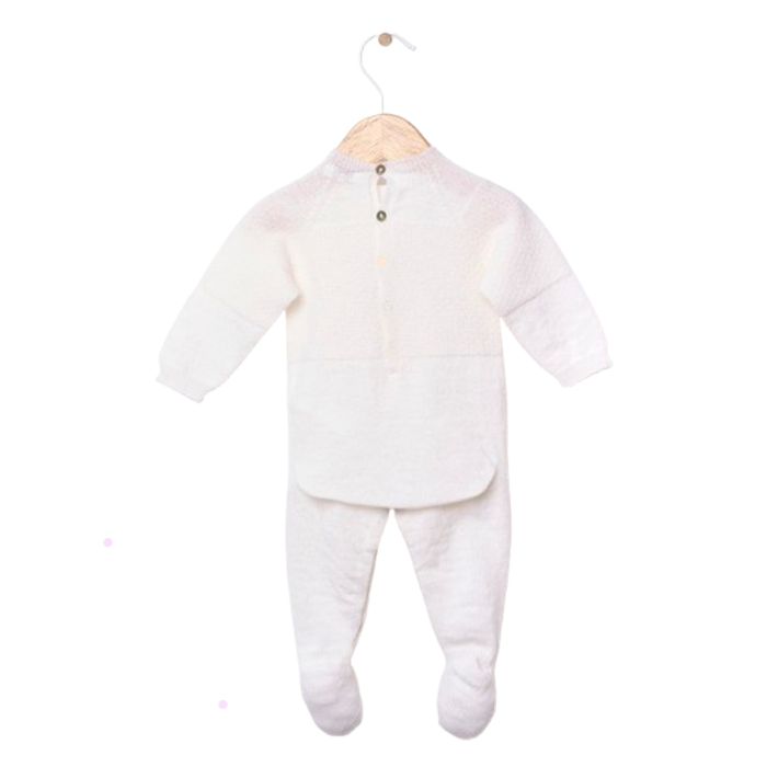 Wedoble Heldress m/fot, Merinoull, Hvit
