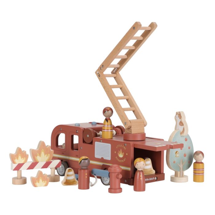 Brannbil m/ trefigurer, Little Dutch