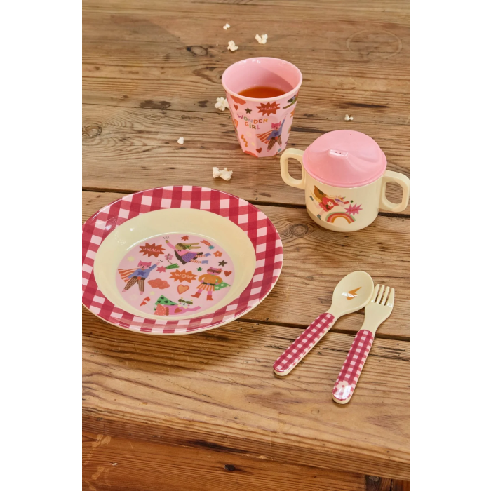 Tutekopp, "Hero" print, Rosa, 250ml, Rice