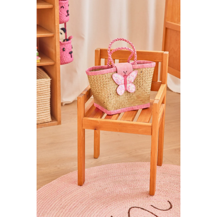Barnebag med sommerfuglmotiv, Rosa, Rice