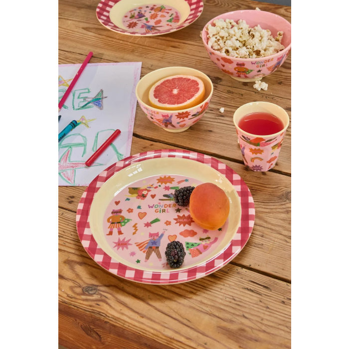 Barnekopp, Hero print, Rosa, Rice