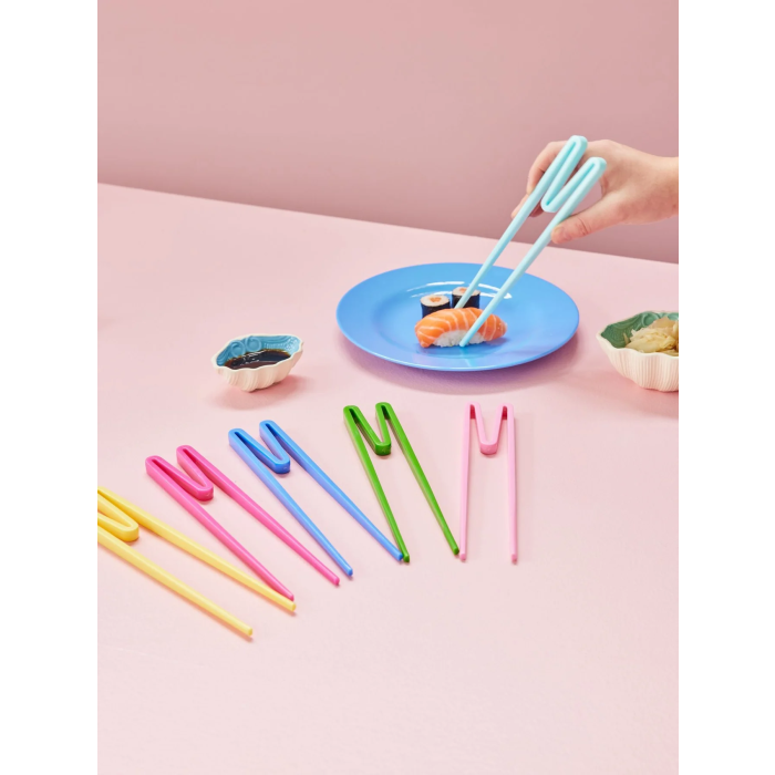 Plastspisepinne for nybegynnere, 1 stk, Rice - Lys Blå
