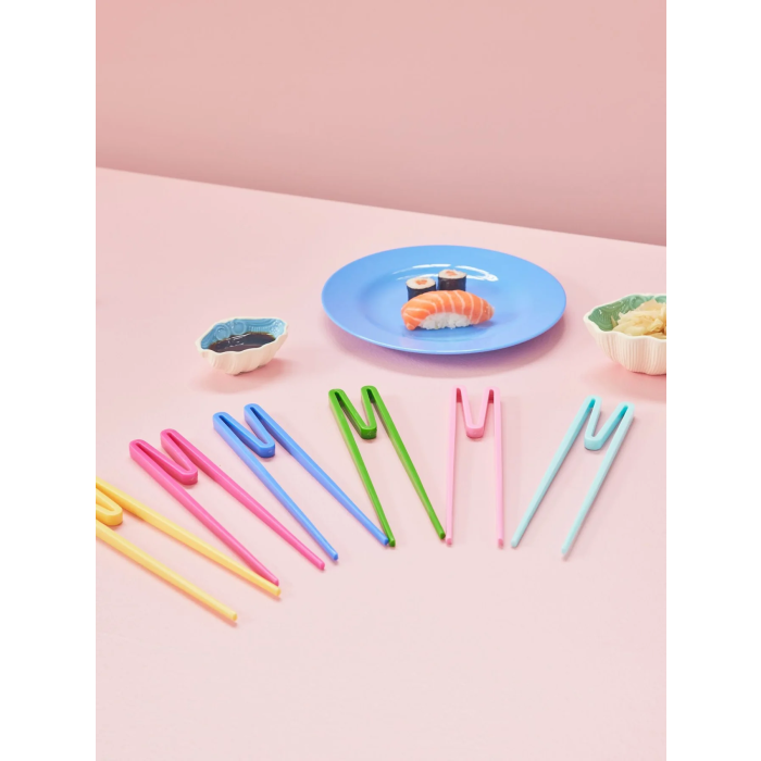 Plastspisepinne for nybegynnere, 1 stk, Rice - Gul