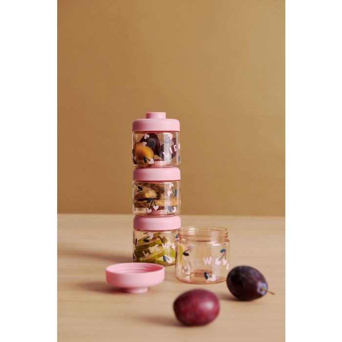 Liewood Snackbox 4pk, Dominique Cherry Heart / Rosey