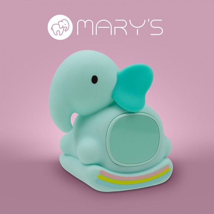 Nattlampe, Marys, Elefant m/ alarm, Turkis