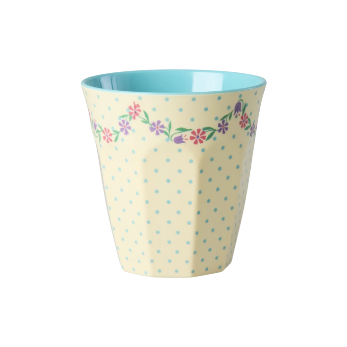 Barnekopp, Dots & Flower print, Cream, Rice