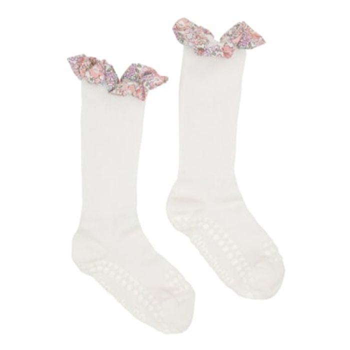Antiskli Sokker, GoBabyGo, Bamboo, Off White, Michelle pink