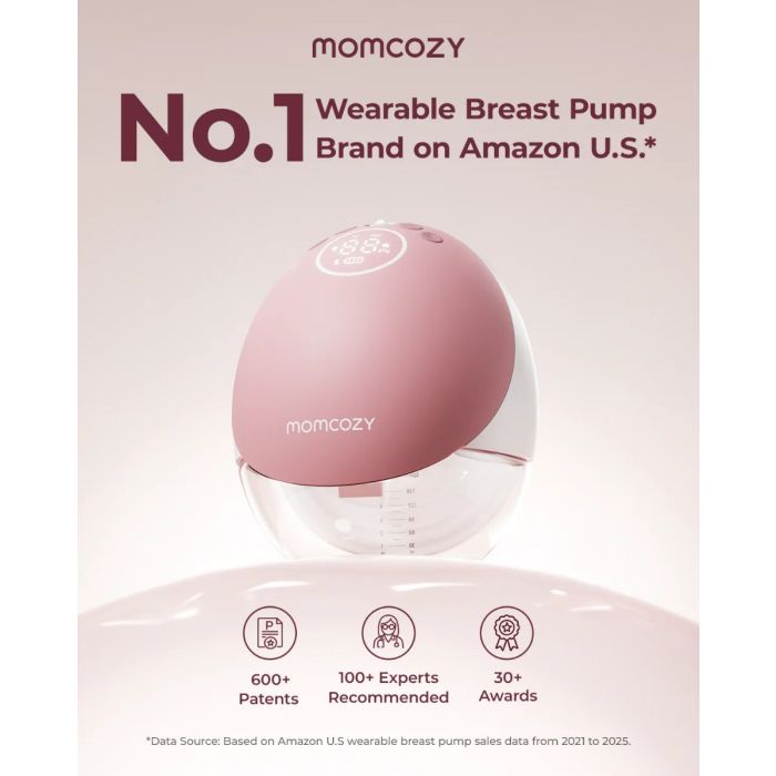 Momcozy M9 Dobbel Bærbar. Brystpumpe, Rød
