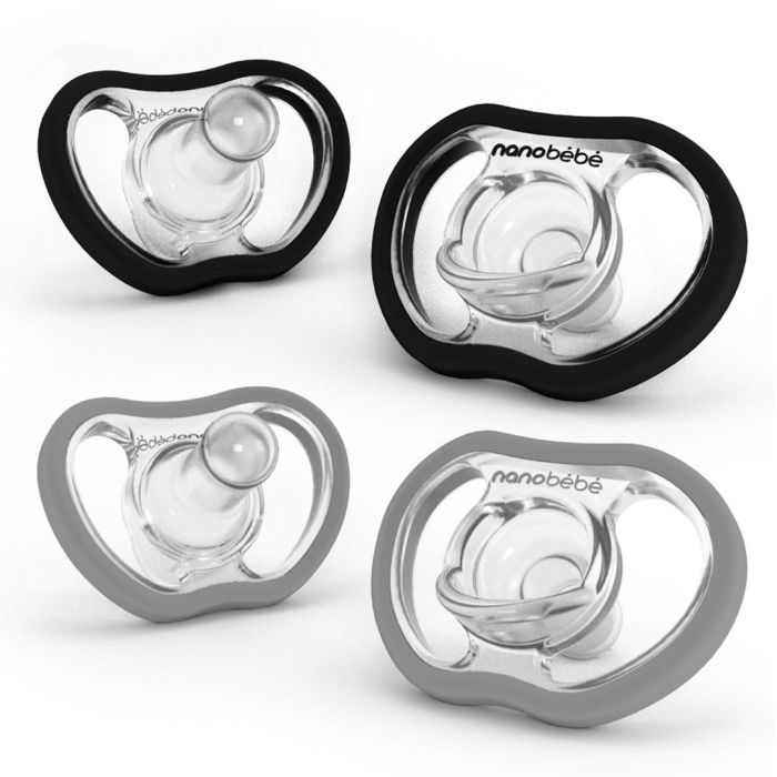 Narresmokk, Nanobébé, Active Flexy, Sort og Grå (4mnd+) - 4pk