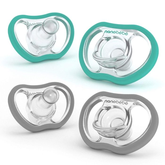 Narresmokk, Nanobébé, Active Flexy, Turkis og Grå (4mnd+) - 4pk