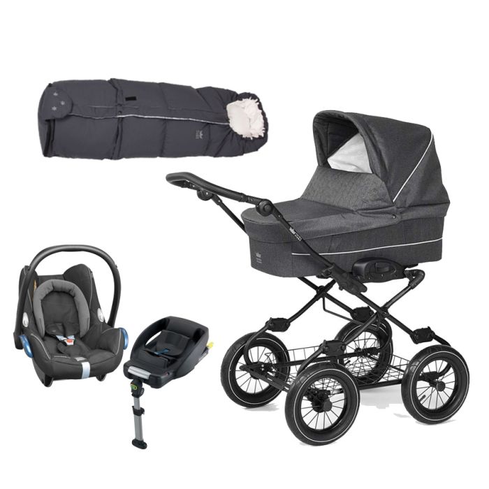 Nyfødtpakke Nordic Crown Nordkapp Duo. Inkl. Maxi Cosi Cabriofix + Vognpose