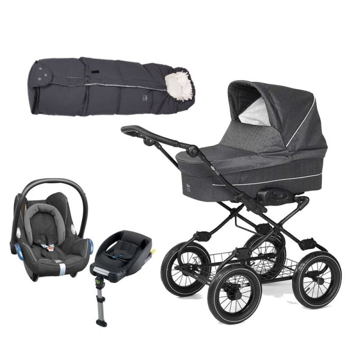 Nyfødtpakke Nordic Crown Nordkapp Duo. Inkl. Maxi Cosi Cabriofix + Vognpose