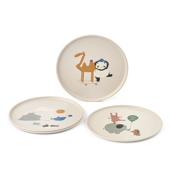 Liewood Tallerken Remco 4pk, Around the world / Sandy