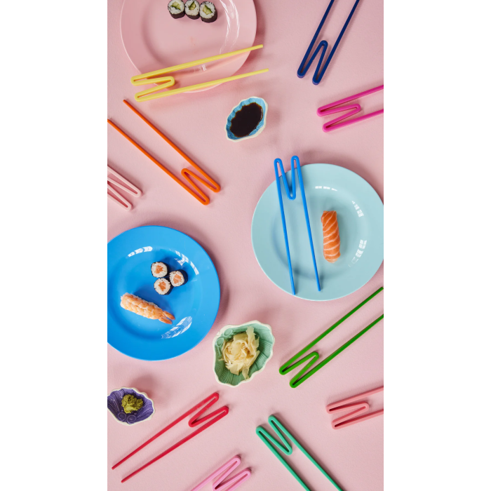 Plastspisepinne for nybegynnere, 1stk, Rice - Lys Rosa