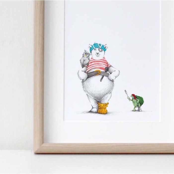 Poster, Tails, Sjørøverbamsen, 21x30 cm