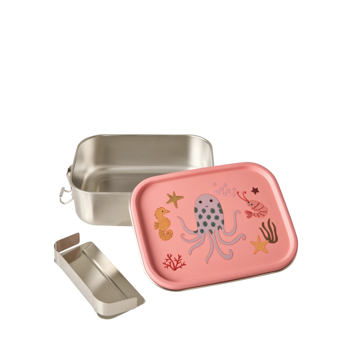 Matboks i rustfritt stål med korallhavmotiv, Liten, Rice