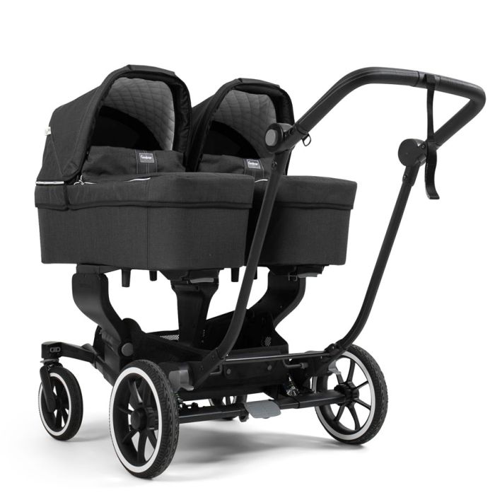 Tvillingvogn, NXT Twin Black, Inkl. liggedeler Lounge Black Eco, Emmaljunga