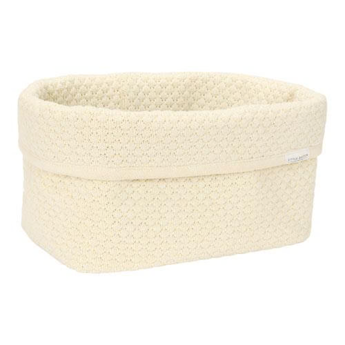 Strikket oppbevaringskurv, Little Dutch, Stor, Soft White