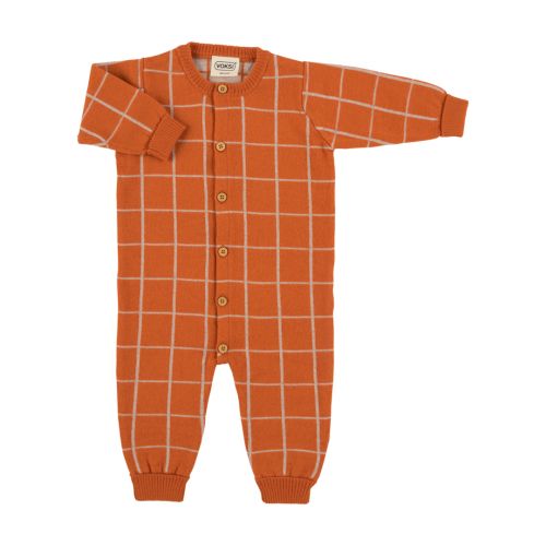 Voksi Wool, Strikket Mønster Jumpsuit, Warm Orange