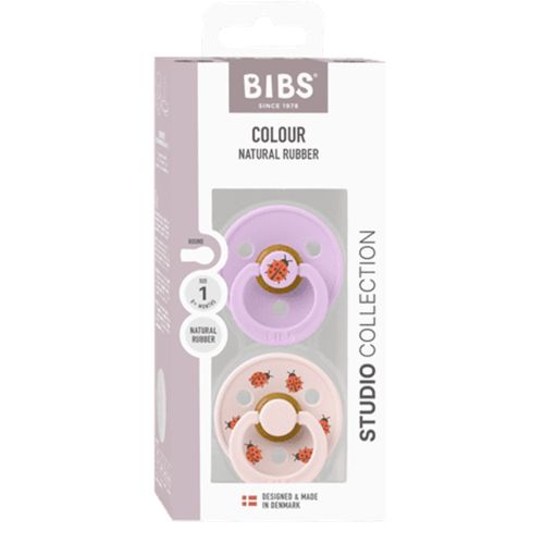 Smokk, BIBS, 2 Pk, Ladybug Latex Size 1, Violet Sky Mix