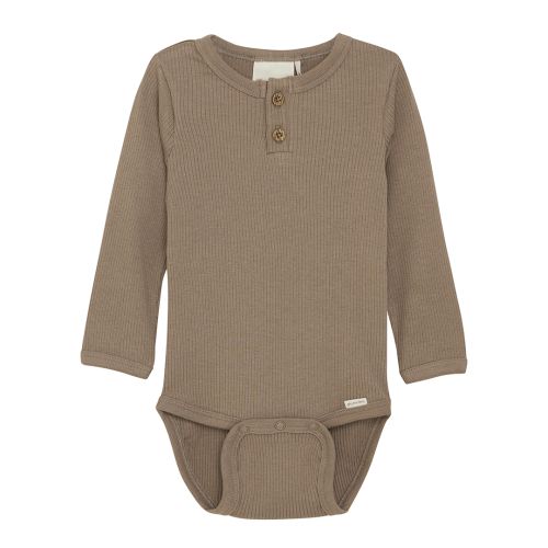 Body LS Rib, Minymo, Taupe Gray
