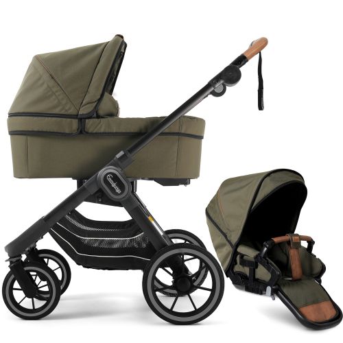 Emmaljunga NXT90F - Outdoor Offroad komplett m/ sittedel og liggedel, Outdoor Olive