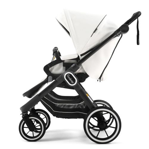 Emmaljunga NXT90F Black - m/ sittedel FLAT Leatherette White