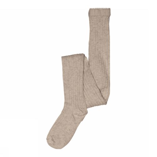 Ullstrømpebukse, Mp, Rib, Light Brown Melange