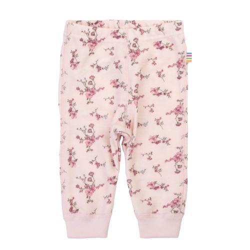Joha Leggings Ull, Rosa m/blomster