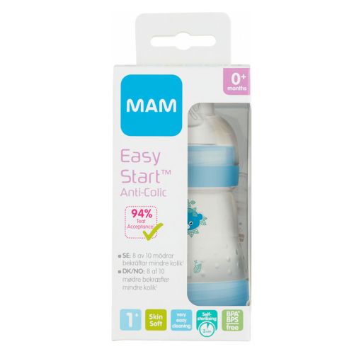 Flaske, MAM, Anti-Kolikk, 160 ml, Blå