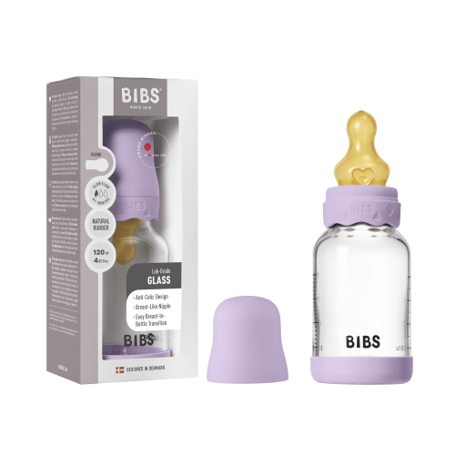 BIBS Glassflaske, Boheme, Latex, 120 ml Slow Flow, Violet Sky