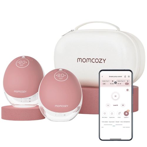 Momcozy M9 Dobbel Bærbar. Brystpumpe, Rød