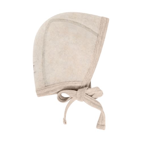 Huttelihut Lue m/knyting, Ull Camel Melange