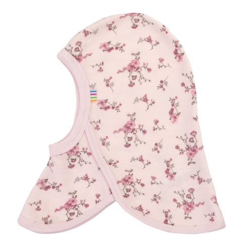 Joha Balaclava ull/bambus, Rosa m/blomster