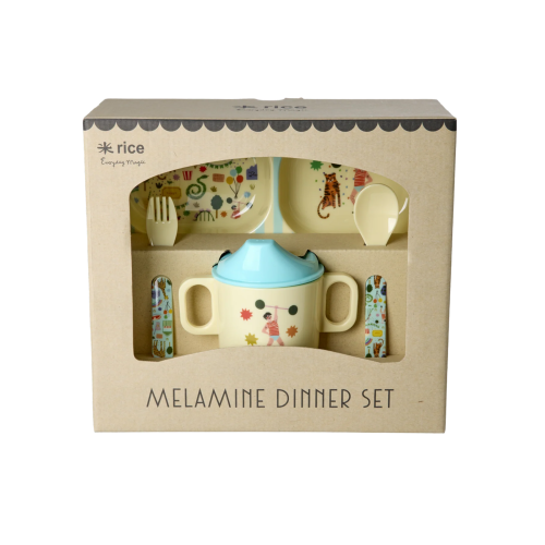 Babyservise i gaveeske, Mint karnevalmotiv, Rice