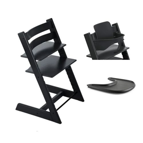 Tripp Trapp® High Chair Bundle Black + Stokke® Tray Black