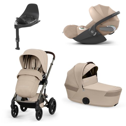 Cybex Talos S Lux, Almond Beige Fold Cot, Inkl. Cloud T, Cozy Beige + Base