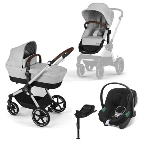 Barnevogn 4-in-1, Cybex, Eos Lux B, Lava Grey + Aton B2 inkl. base