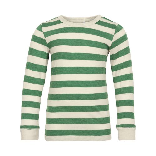 Celavi - Stripet Genser - Elm Green