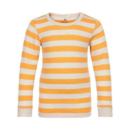 Celavi - Stripet Genser - Mineral Yellow