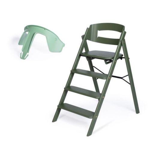Klapp Barnestol, Kaos, Bøk, Oliven + Safety Rail Green