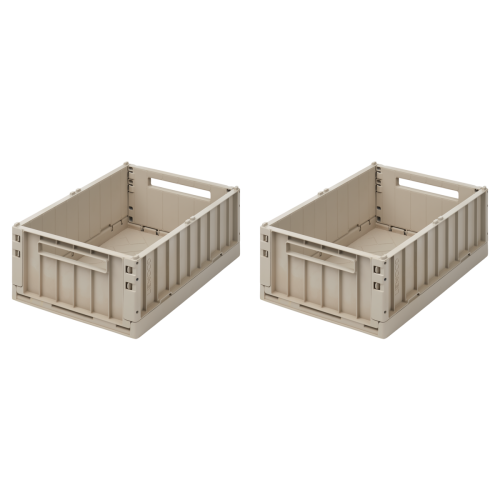 Liewood Oppbevaringsboks Weston M 2pk, Light Sandy