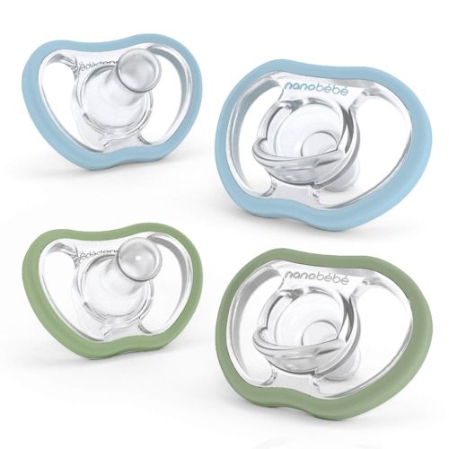 Narresmokk, Nanobébé, Active Flexy, Lys Blå og Sage Grønn (4mnd+) - 4pk