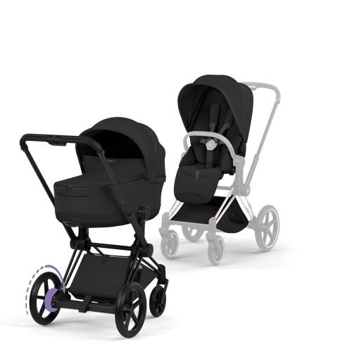 Cybex ePriam, Style Collection, Komplett Barnevogn, New Generation, Matt Black/Sepia Black