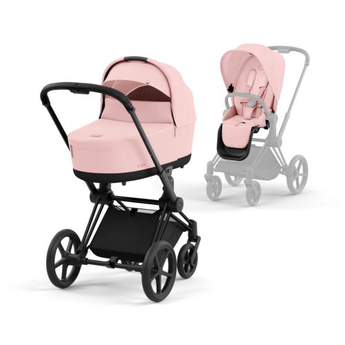 Cybex e-Priam, Matt Black/Peach Pink, Komplett barnevogn