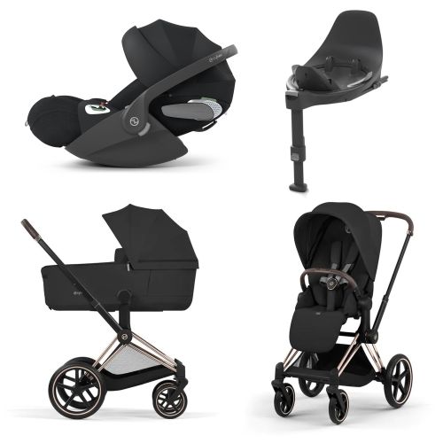Nyfødtpakke, Cybex Priam New Generation, Rose Gold/Sepia Black, Ink. Cloud T Plus + Base T