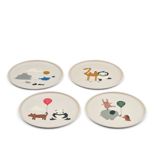 Liewood Tallerken Remco 4pk, Around the world / Sandy