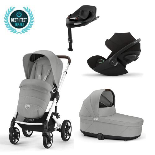 Cybex Talos S Lux, Stone Grey, inkl. Cloud G + Base G, Vognpakke