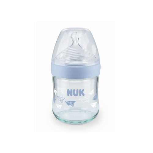 Flaske, NUK, Nature Sense Glass, Blå 120ml