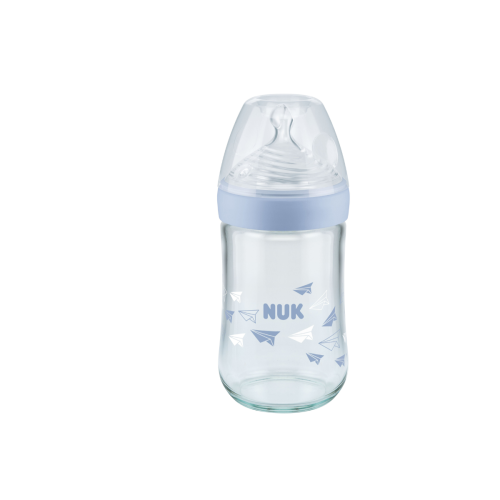 Flaske, NUK, Nature Sense Glass, Blå 240ml